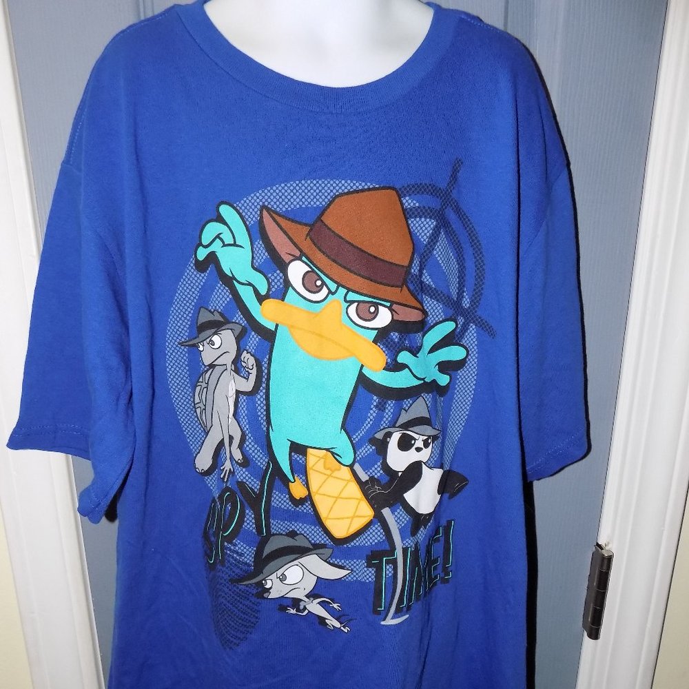 Disney Phineas and Ferb Spy Time Blue Short Sleeve